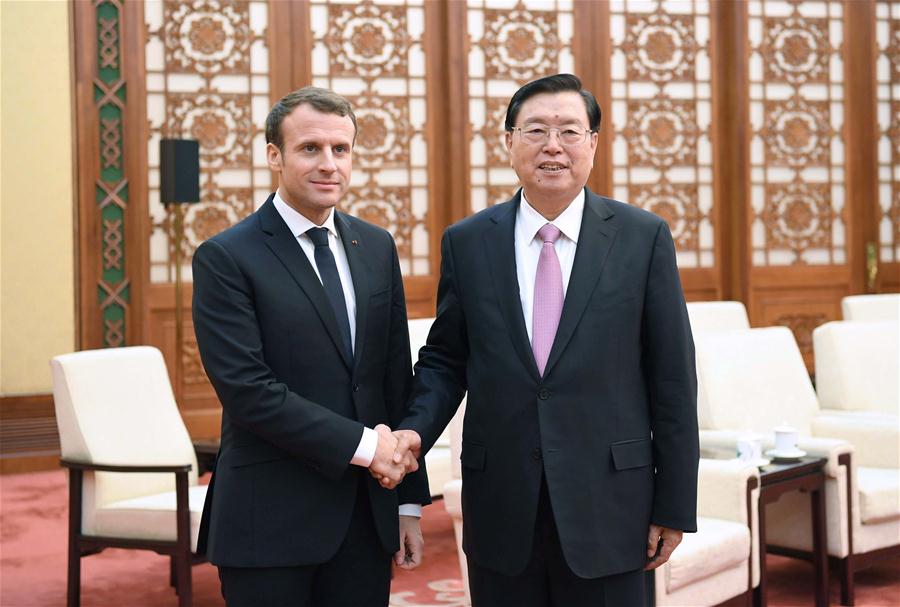 CHINA-BEIJING-ZHANG DEJIANG-FANCE-MACRON-MEETING (CN)