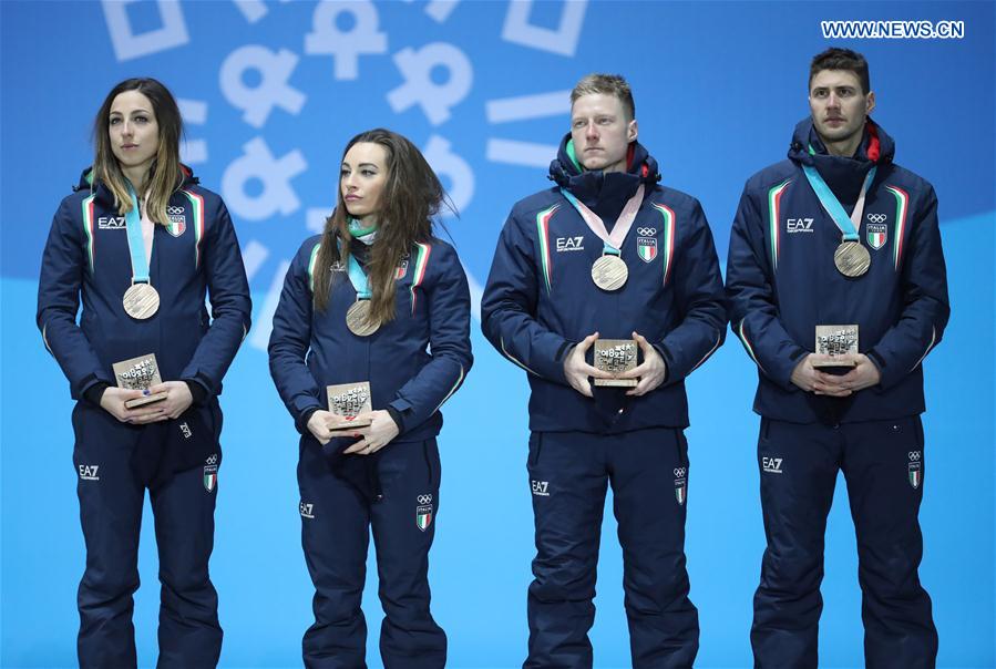 (SP)OLY-SOUTH KOREA-PYEONGCHANG-BIATHLON-MIXED RELAY-MEDAL CEREMONY