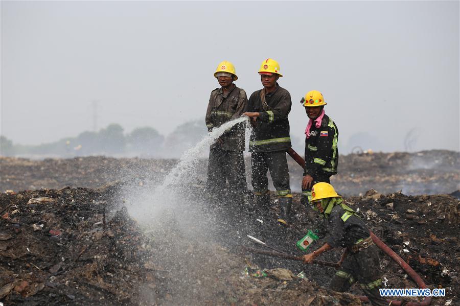 MYANMAR-YANGON-DUMP FIRE