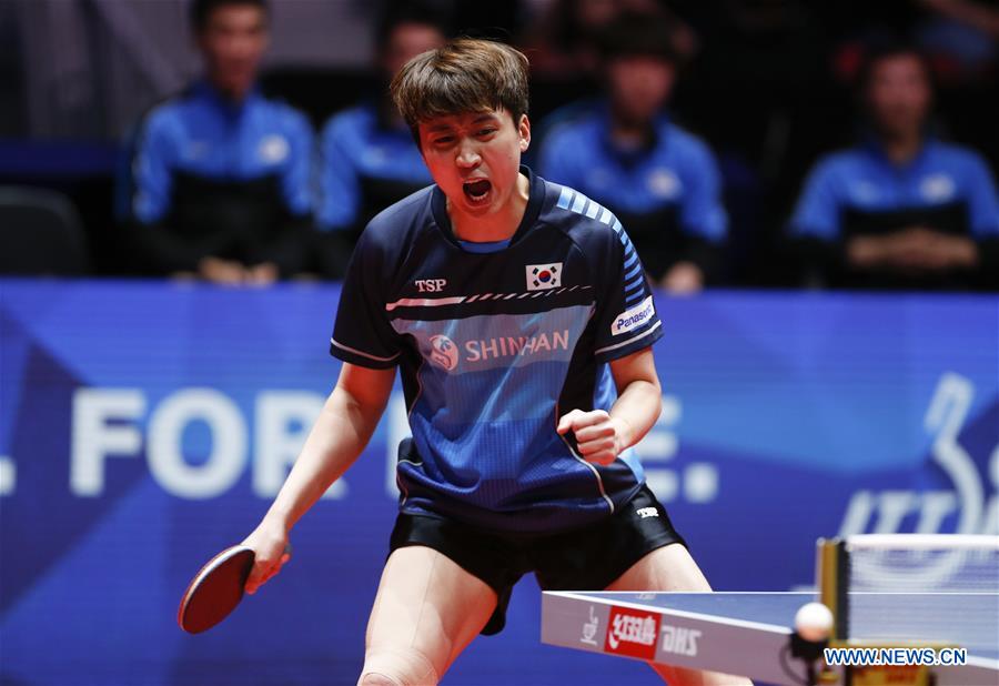 (SP)SWEDEN-HALMSTAD-ITTF WORLD TEAM CHAMPIONSHIPS 2018-MEN-SEMIFINAL-GERMANY-SOUTH KOREA