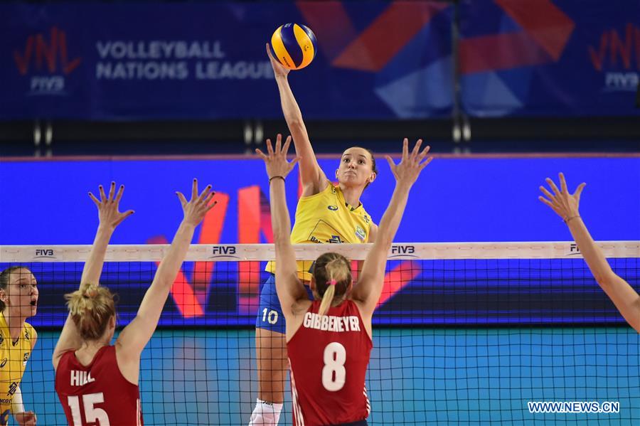 (SP)CHINA-JIANGMEN-FIVB VOLLEYBALL NATIONS LEAGUE 2018-WOMEN-USA VS BRAZIL (CN)