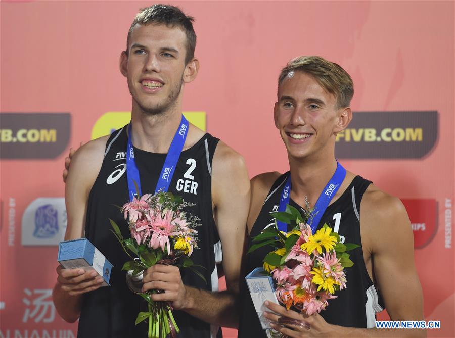 (SP)CHINA-NANJING-BEACH VOLLEYBALL-U19 WORLD CHAMPIONSHIPS-MEDAL CEREMONY (CN)