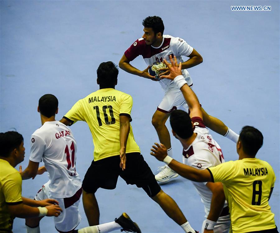 (SP)INDONESIA-JAKARTA-ASIAN GAMES-HANDBALL-MALAYSIA VS QATAR