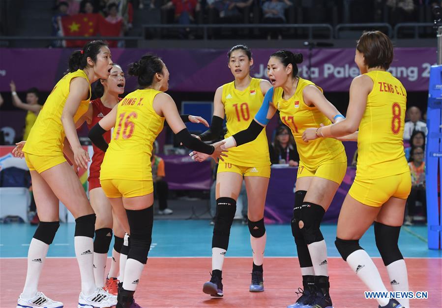 (SP)INDONESIA-JAKARTA-ASIAN GAMES-WOMEN'S VOLLEYBALL-CHINA VS SOUTH KOREA