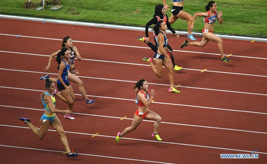 (SP)INDONESIA-JAKARTA-ASIAN GAMES-ATHLETICS-WOMEN'S 100M QUALIFICATION