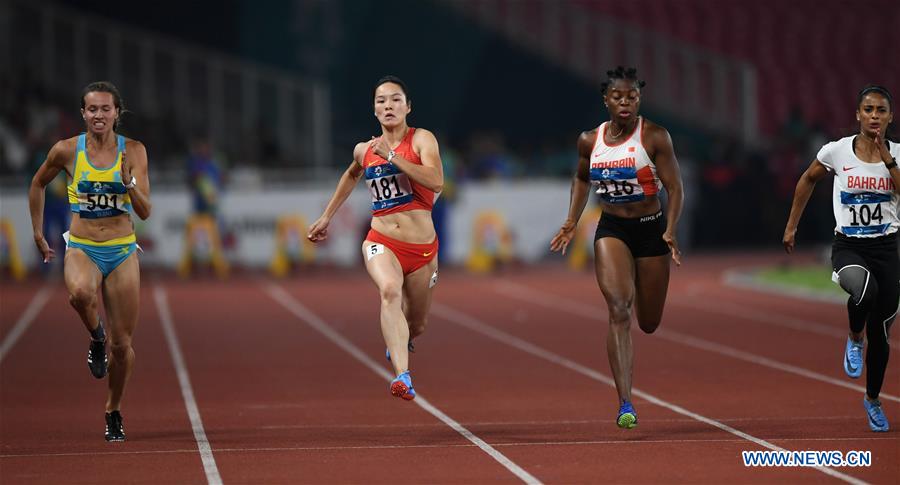 (SP)INDONESIA-JAKARTA-ASIAN GAMES-ATHLETICS-WOMEN'S 100M