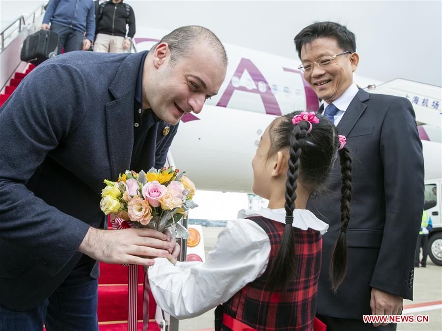 (IMPORT EXPO)CHINA-SHANGHAI-CIIE-GEORGIAN PM-ARRIVAL (CN)