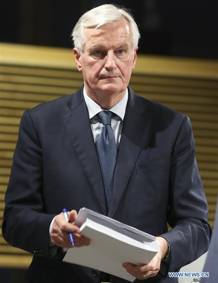 BELGIUM-BRUSSELS-EU-BREXIT-MICHEL BARNIER-PRESS BRIEFING