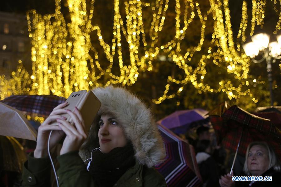 GREECE-ATHENS-CHRISTMAS TREE-LIGHTING