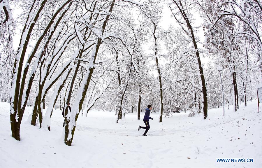 SERBIA-BELGRADE-WEATHER-SNOW