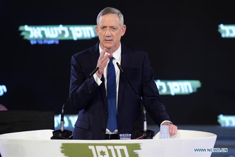 ISRAEL-TEL AVIV-ELECTORAL RALLY-BENNY GANTZ