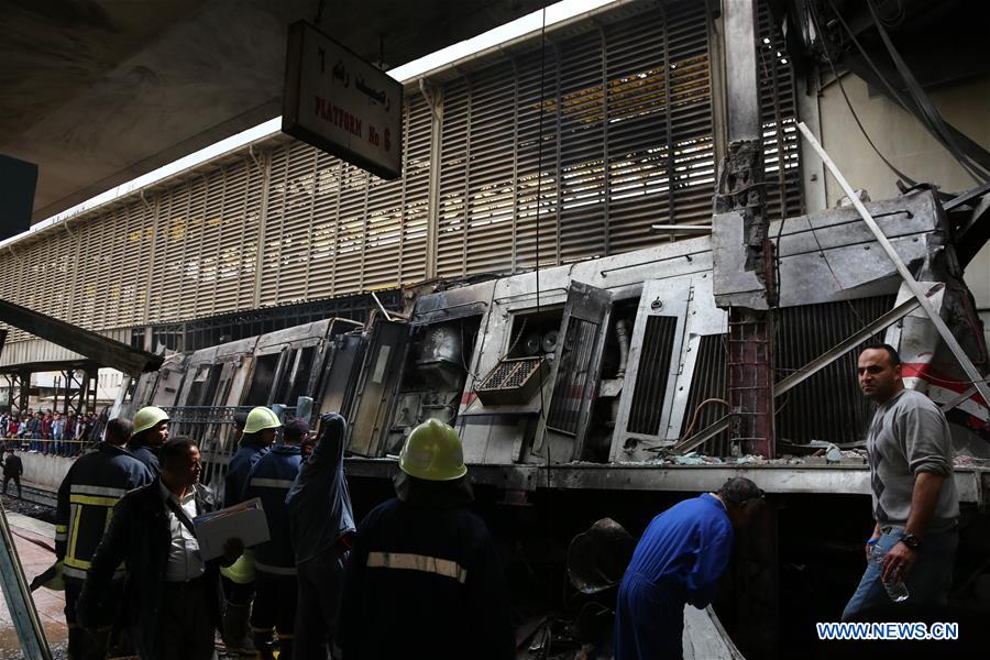 EGYPT-CAIRO-TRAIN STATION-FIRE