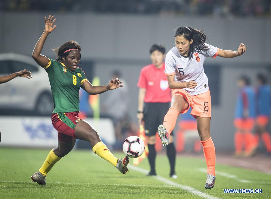 (SP)CHINA-WUHAN-FOOTBALL-INTERNATIONAL WOMEN'S FOOTBALL TOURNAMENT WUHAN 2019 FINAL-CHINA VS CAMEROON