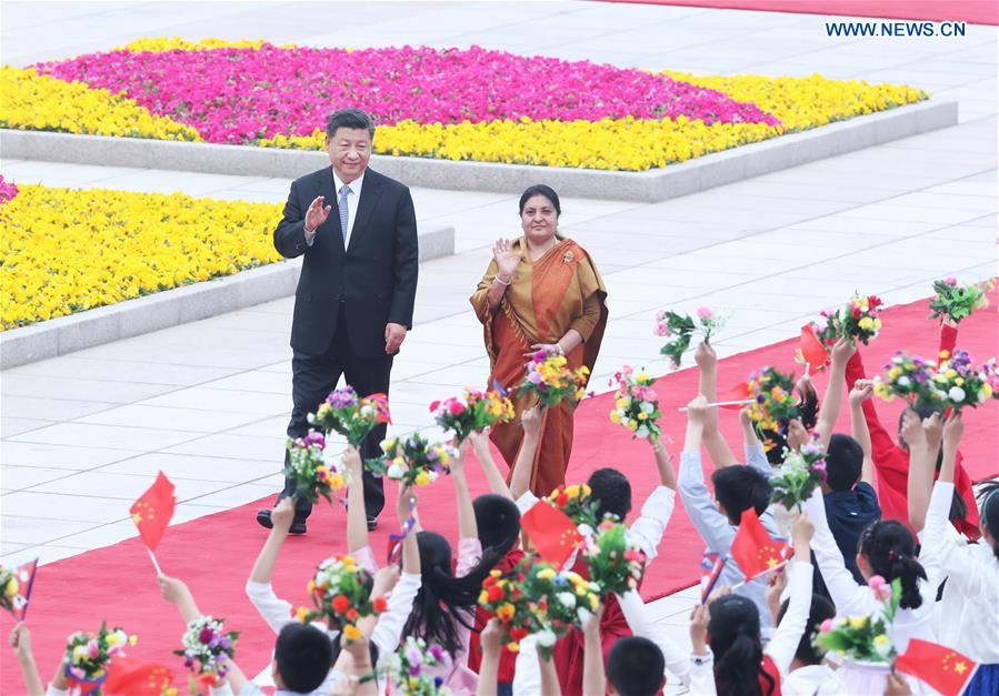 CHINA-BEIJING-XI JINPING-NEPALESE PRESIDENT-TALKS (CN)