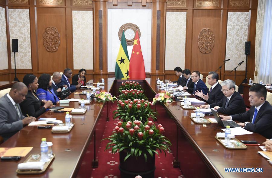 CHINA-BEIJING-WANG YI-SAO TOME AND PRINCIPE-FM-MEETING (CN)