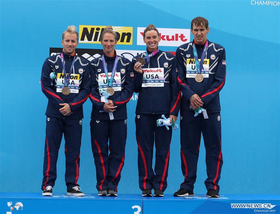 (SP)SOUTH KOREA-YEOSU-FINA WORLD CHAMPIONSHIPS-OPEN WATER SWIMMING-MIXED 5KM TEAM