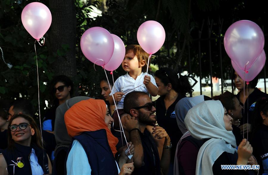 SYRIA-DAMASCUS-BREAST CANCER-AWARENESS-RALLY