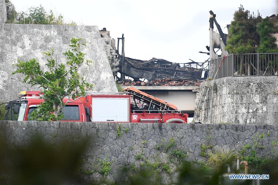 JAPAN-OKINAWA-WORLD HERITAGE CASTLE-FIRE