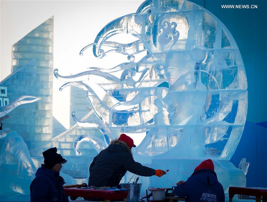 CHINA-HEILONGJIANG-HARBIN-ICE SCULPTURE-CHAMPIONSHIP(CN)