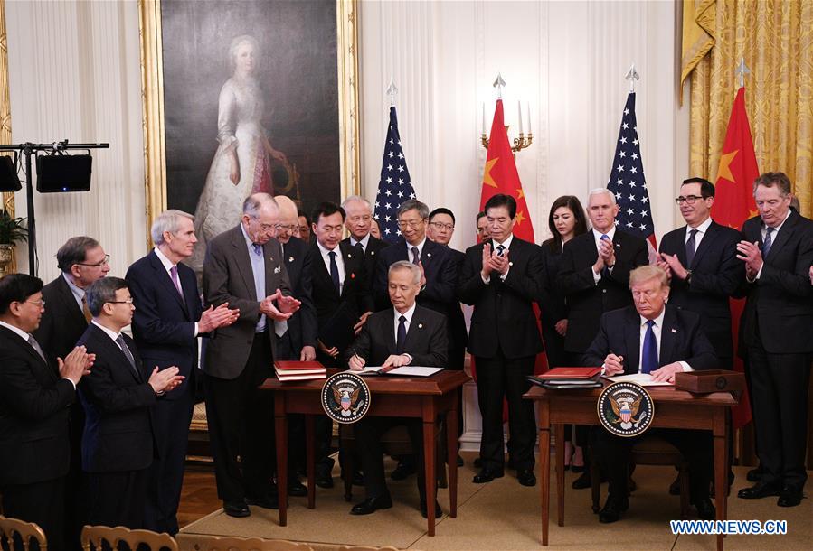 U.S.-WASHINGTON D.C.-CHINA-U.S. PHASE-ONE TRADE DEAL-SIGNING