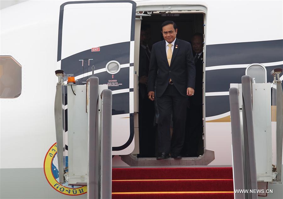 Thai Prime Minister Prayuth Chan-ocha arrives in China's eastern city of Hangzhou to attend the 11th Group of 20 (G20) summit, Sept. 4, 2016. (Xinhua/Liu Ying)