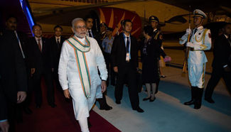 Indian PM Narendra Modi arrives in Hangzhou for G20 Summit