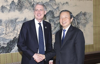 Chinese vice premier meets British chancellor of exchequer in Beijing