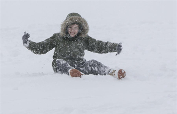 Snow falls in Vancouver, Canada