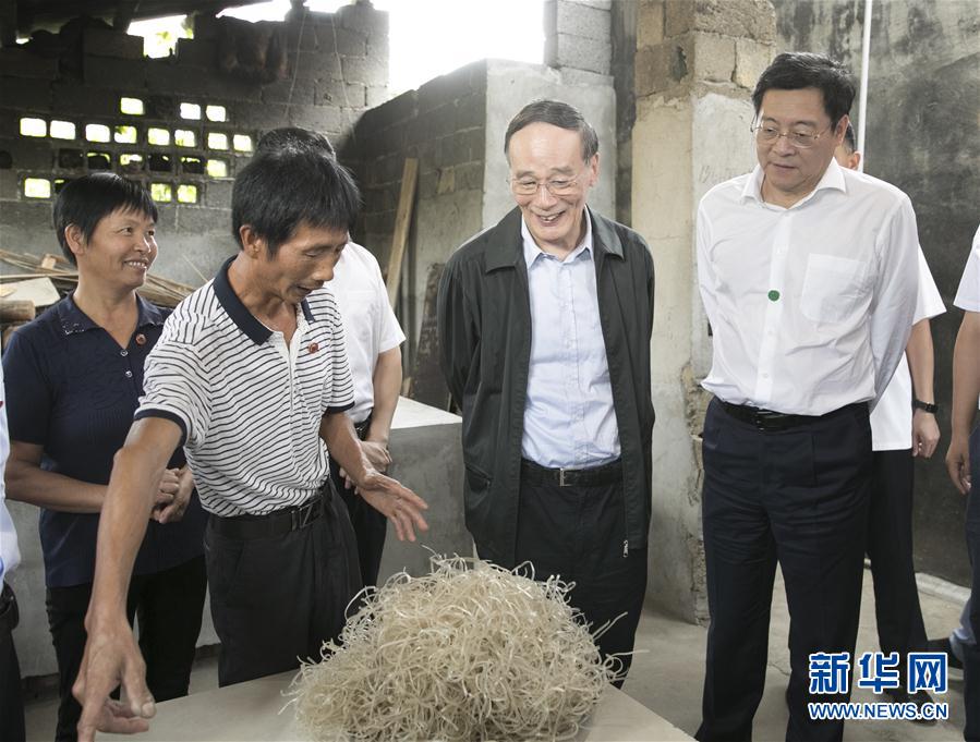 9月3日至5日，中共中央政治局常委、中央紀(jì)委書記、中央巡視工作領(lǐng)導(dǎo)小組組長王岐山在湖南省調(diào)研并主持召開巡察工作座談會(huì)。這是9月4日，王岐山在瀏陽市官橋鎮(zhèn)石灰嘴村貧困戶家中了解脫貧情況。新華社記者 王曄 攝

