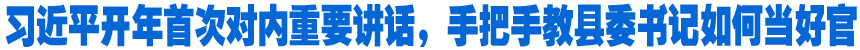 習近平開年首次對內重要講話，手把手教縣委書記如何當好官