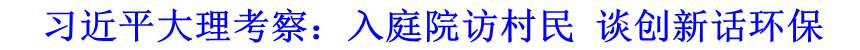 習近平大理考察：入庭院訪村民 談創(chuàng)新話環(huán)保