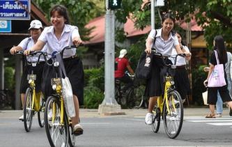 中國(guó)共享單車(chē)進(jìn)入泰國(guó)大學(xué)校園