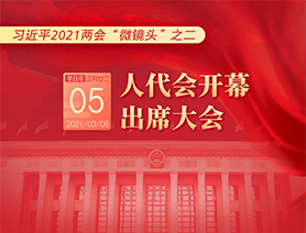 習(xí)近平2021兩會(huì)“微鏡頭”之二：3月5日 人代會(huì)開幕，出席大會(huì)